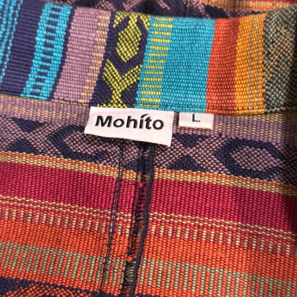 Mohito Se Dona Stripe Jacket Womens‎ Sz L Cotton Colorful Southwestern Blazer - Picture 3 of 9